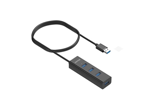 Unitek - Hubb - 4-i-1 USB-A - 4 x SuperSpeed USB 3.0 + 1 x USB-C - skrivbordsmodell