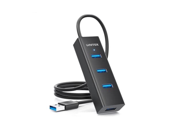 Unitek - Hubb - 4-i-1 USB-A - 4 x SuperSpeed USB 3.0 + 1 x USB-C - skrivbordsmodell