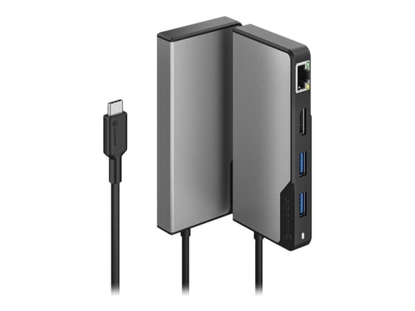 ALOGIC UCFUPRGEV2-SGR, USB 3.2 Gen 1 (3.1 Gen 1) Type-C, 100 W, 100,1000 Mbit/s, Musta, Harmaa, 60 Hz, HDMI, RJ-45, USB 3.2 Gen 1 (3.1 Gen 1) Type-A,