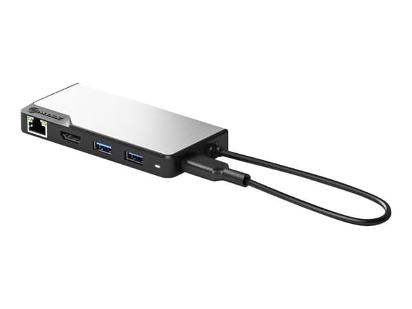 ALOGIC UCFUPRGEV2-SGR, USB 3.2 Gen 1 (3.1 Gen 1) Type-C, 100 W, 100,1000 Mbit/s, Musta, Harmaa, 60 Hz, HDMI, RJ-45, USB 3.2 Gen 1 (3.1 Gen 1) Type-A,