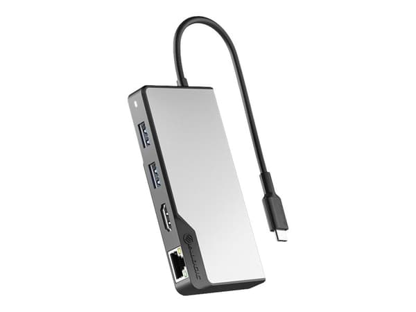 ALOGIC UCFUPRGEV2-SGR, USB 3.2 Gen 1 (3.1 Gen 1) Type-C, 100 W, 100,1000 Mbit/s, Musta, Harmaa, 60 Hz, HDMI, RJ-45, USB 3.2 Gen 1 (3.1 Gen 1) Type-A,