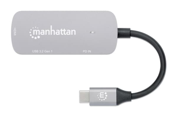 Manhattan 190299, Kabel, USB 3.2 Gen 1 (3.1 Gen 1) Type-C, 100 W, Silver, Gjuten aluminium, USB