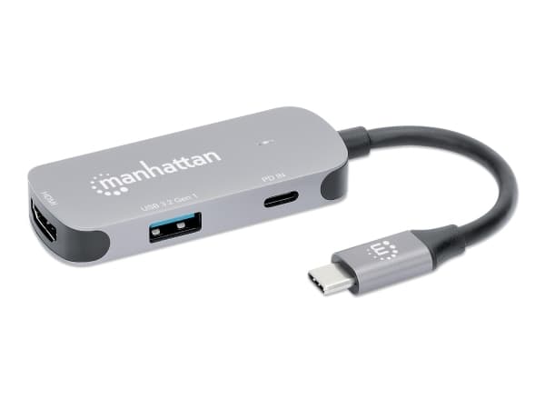 Manhattan 190299, Kabel, USB 3.2 Gen 1 (3.1 Gen 1) Type-C, 100 W, Silver, Gjuten aluminium, USB