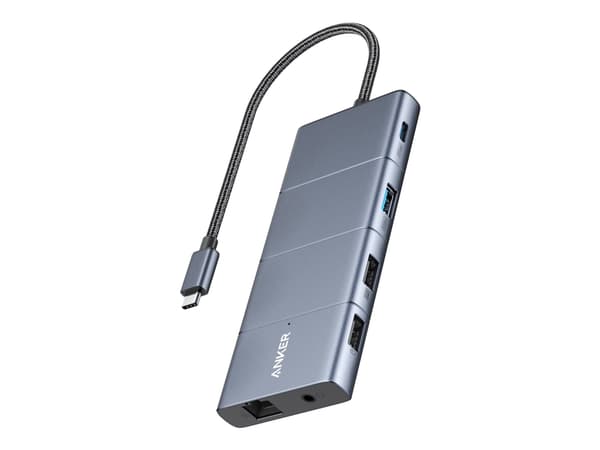 Anker Innovations A83880A1, USB Type-C, 3,5 mm, DisplayPort, HDMI, RJ-45, USB 2.0, USB 3.2 Gen 2 (3.1 Gen 2) Type-A, USB 3.2 Gen 2 (3.1 Gen..., Micro