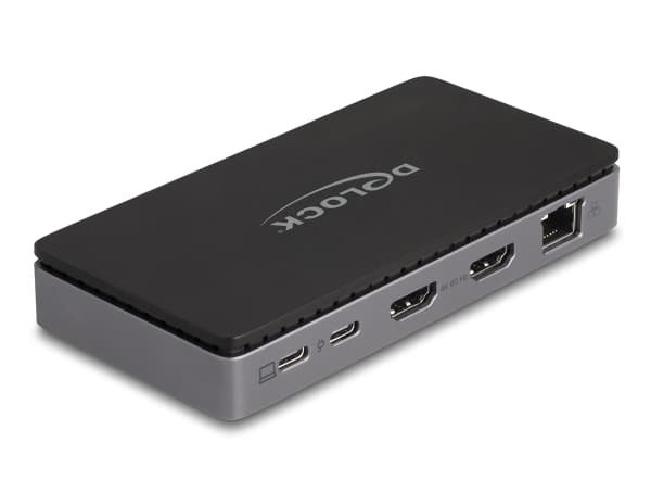 Delock - Dokkingstasjon - USB-C / Thunderbolt 3 / Thunderbolt 4 - 2 x HDMI - 1GbE