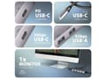 Miniatyrbild 4 av 5: Axagon HMC-5H60, Kabel, USB 3.2 Gen 1 (3.1 Gen 1) Type-C, 100 W, 1.4/2.2, Grå, 4K Ultra HD