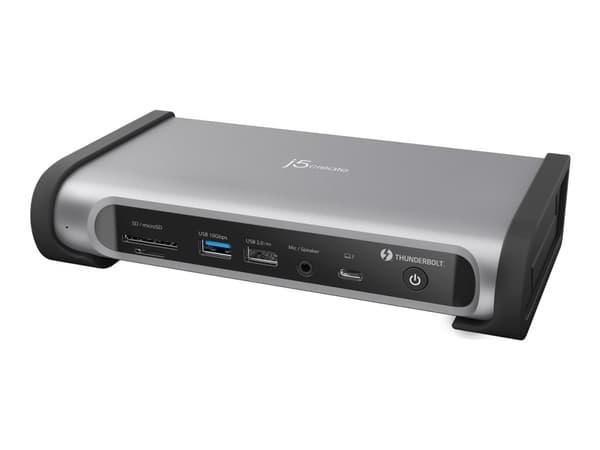 j5create JTD568, langallinen, Thunderbolt 4, 98 W, 10 100 1000 2500 Mbit/s, harmaa, tumma / avaruusharmaa