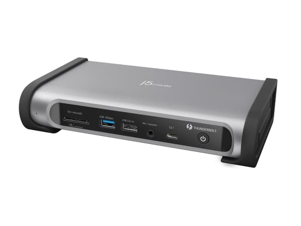 j5create JTD568, langallinen, Thunderbolt 4, 98 W, 10 100 1000 2500 Mbit/s, harmaa, tumma / avaruusharmaa