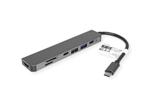 VALUE 12.99.1136, Kabel, USB 3.2 Gen 2 (3.1 Gen 2) Type-C, Svart, Grå, MicroSD (TransFlash), SD, 3840 x 2160 pixlar, 60 hz