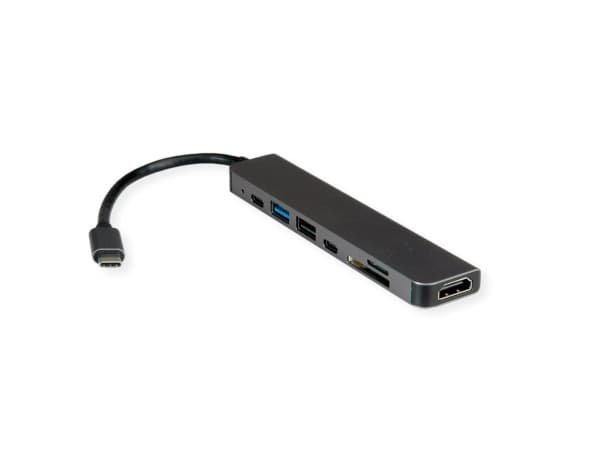 VALUE 12.99.1136, Kabel, USB 3.2 Gen 2 (3.1 Gen 2) Type-C, Svart, Grå, MicroSD (TransFlash), SD, 3840 x 2160 pixlar, 60 hz