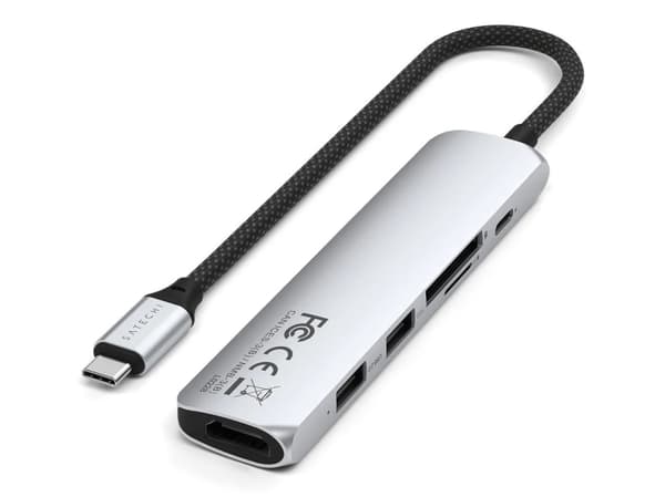 Satechi 6-in-1 - Telakointiasema - USB-C 3.2 Gen 2 - HDMI - 1GbE - 1GbE