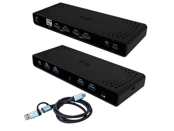 i-tec Universal Dual 4K Display Docking Station + Power Delivery 85W, Wired, USB 3.2 Gen 1 (3.1 Gen 1) Type-C, 85 W, 10,100,1000 Mbit/s, Black, 5 Gbi