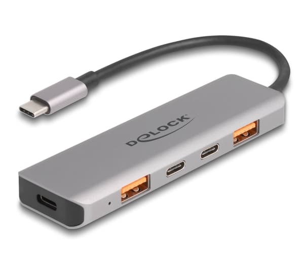 Delock - Hubb - 10 Gbps, Power Delivery 95 Watt - 2 x USB-C + 2 x USB - skrivbordsmodell