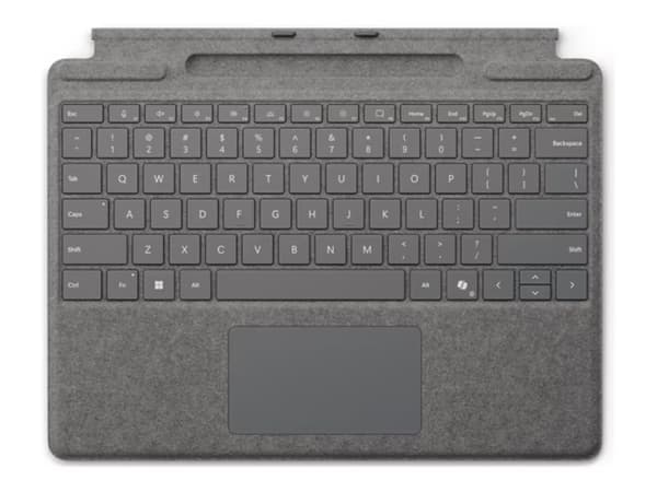 Microsoft Surface Pro -näppäimistö - Näppäimistö - ohjauslevyllä, kiihtyvyysanturilla, Surface Slim Pen 2 -tallennustilalla ja latauslokerolla - QWER