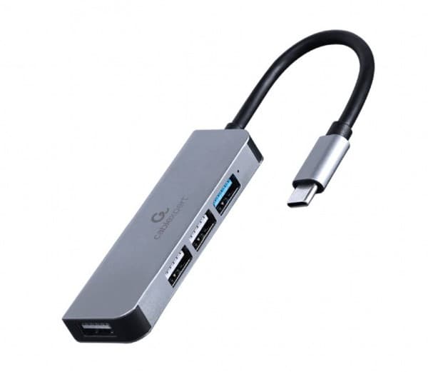 Gembird UHB-CM-U3P1U2P3-01, Kabel, USB 3.2 Gen 1 (3.1 Gen 1) Type-C, Silver, HDD, 5 Gbit/s, Windows 10, Windows 11, Windows 7, Windows 8