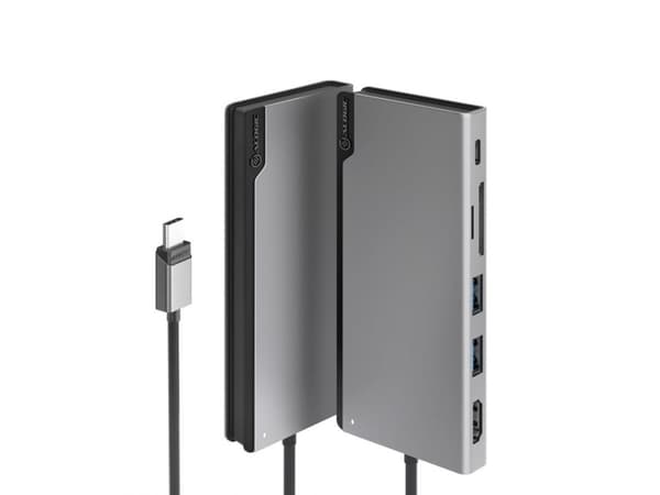 ALOGIC ULDUNIV2-SGR, Ledningsført, USB 3.2 Gen 1 (3.1 Gen 1) Type-C, 100 W, Grå, MicroSD (TransFlash), SD, 5120 x 2880 pikseliä, 5120 x 2880 kuvapist