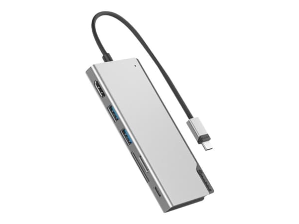 ALOGIC ULDUNIV2-SGR, Ledningsført, USB 3.2 Gen 1 (3.1 Gen 1) Type-C, 100 W, Grå, MicroSD (TransFlash), SD, 5120 x 2880 pikseliä, 5120 x 2880 kuvapist