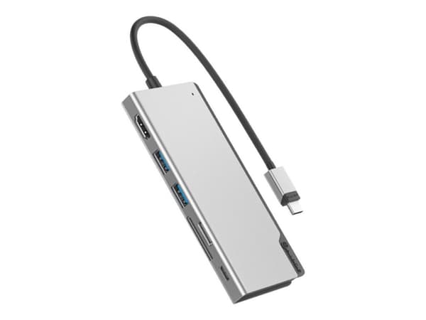 ALOGIC ULDUNIV2-SGR, Ledningsført, USB 3.2 Gen 1 (3.1 Gen 1) Type-C, 100 W, Grå, MicroSD (TransFlash), SD, 5120 x 2880 pikseliä, 5120 x 2880 kuvapist