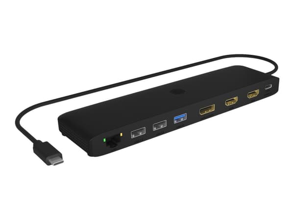 ICY BOX IB-DK2116AC - Dokkingstasjon - USB-C 3.2 Gen 2 / Thunderbolt 3 / Thunderbolt 4 - 2 x HDMI, DP - 1GbE