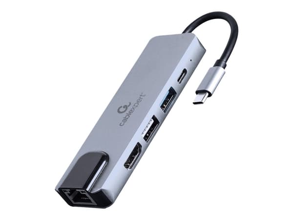 Cablexpert A-CM-COMBO5-04 - Dokkingstasjon - USB-C 3.1 - HDMI - 1GbE