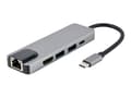 Miniatyrbilde 1 av 5: Cablexpert A-CM-COMBO5-04 - Dokkingstasjon - USB-C 3.1 - HDMI - 1GbE