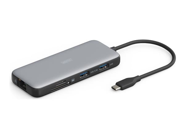 DIGITUS - Dockningsstation - USB-C - 2 x HDMI - 1GbE