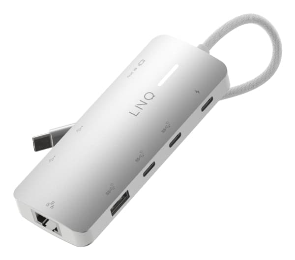LINQ byELEMENTS LQ49081, Kabel, USB 3.2 Gen 2 (3.1 Gen 2) Type-C, 140 W, 10,100,1000,2500 Mbit/s, Grå, Vit, MicroSD (TransFlash), MicroSDHC, MicroSDX