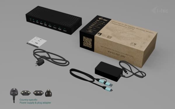 i-tec Universal 5x 4K/60Hz Display Docking Station + Power Delivery 100W, Wired, USB 3.2 Gen 1 (3.1 Gen 1) Type-C, 100 W, 10,100,1000,2500 Mbit/s, Bl