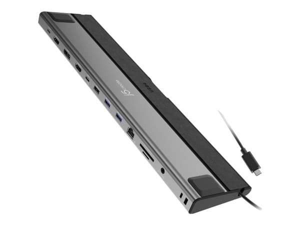j5create JCD554-N, langallinen, USB4, 85 W, 10 100 1000 Mbit/s, musta, harmaa, MicroSD (TransFlash), SD