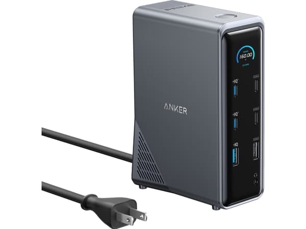 Anker 14-in-1 - Dokkingstasjon - USB-C - 14-spors - 2 x HDMI - 1GbE
