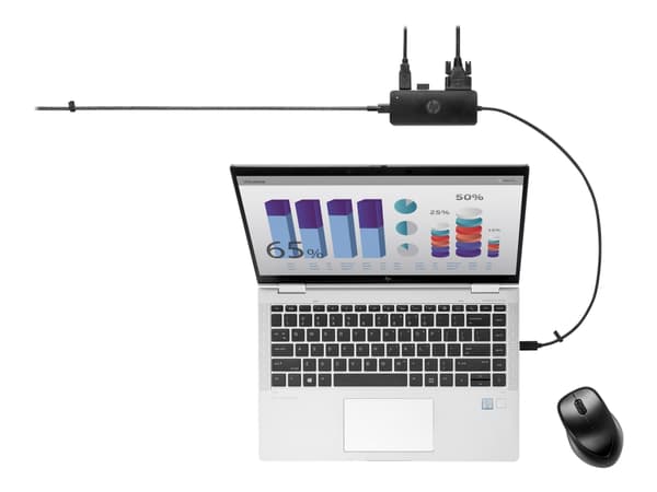 HP Travel Hub G2 - Portreplikator - USB-C - VGA, HDMI - for OMEN by HP Laptop 16; Victus by HP Laptop 15, 16; EliteBook 830 G6; Fortis 11 G9