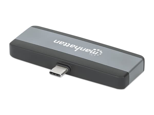 Manhattan 190404, Kabel, USB 3.2 Gen 2 (3.1 Gen 2) Type-C, 100 W, 3,5 mm, Grå, 10 Gbit/s