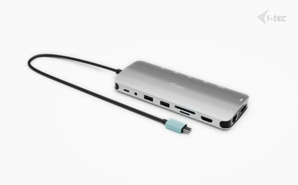 i-tec Metal C31NANOTRIPLED140UK, Kabel, USB 3.2 Gen 1 (3.1 Gen 1) Type-C, 140 W, 3,5 mm, 10,100,1000 Mbit/s, Grå