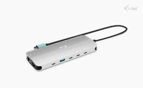i-tec Metal C31NANOTRIPLED140UK, Kabel, USB 3.2 Gen 1 (3.1 Gen 1) Type-C, 140 W, 3,5 mm, 10,100,1000 Mbit/s, Grå