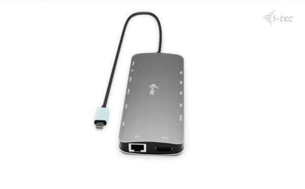 i-tec Metal C31NANOTRIPLED140UK, Kabel, USB 3.2 Gen 1 (3.1 Gen 1) Type-C, 140 W, 3,5 mm, 10,100,1000 Mbit/s, Grå