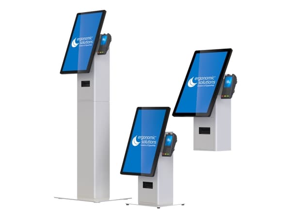 Ergonomic Solutions SpacePole Kiosk SPK400-02, Kioskipakkaus, musta, metalli, 75 x 75 mm, 100 x 100 mm, universaali