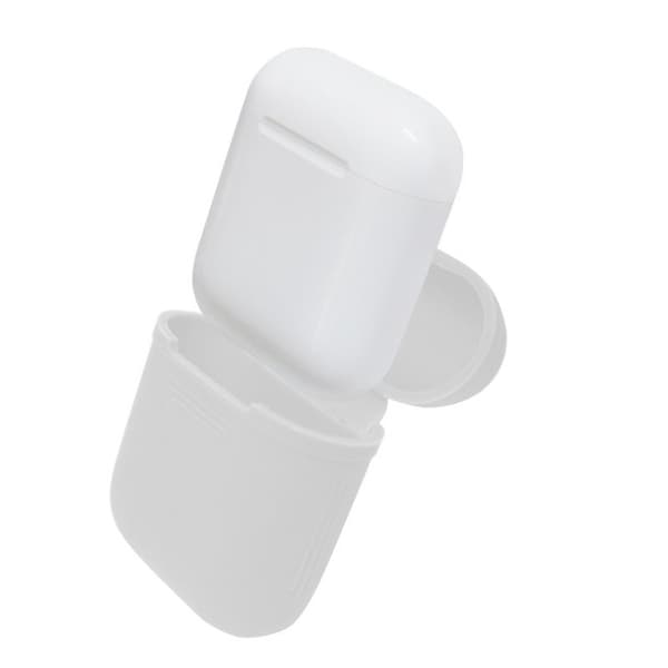 Airpod-kantolaukku on valmistettu silikonista - Valkoinen