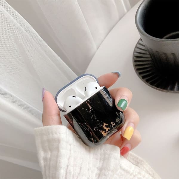 Beskyttelsesdeksel til AirPods - Brun Marmor