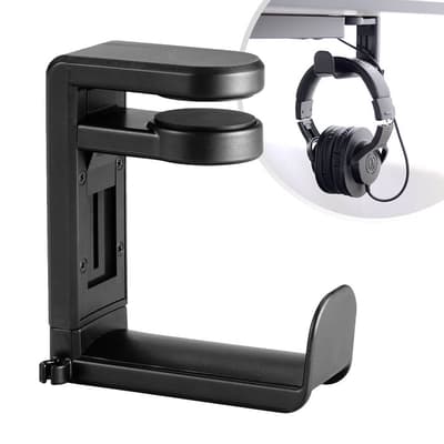 DESIRE2 Hållare för Hörlur/Headset Svart Monterat på skrivbordsskiva
