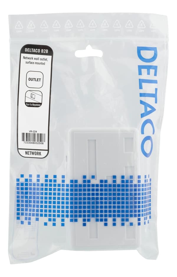Surface mount box for Keystone, 4 ports, white