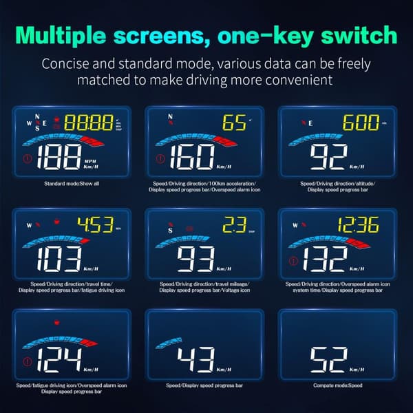 M16 Speedometer HUD GPS-projektor LCD-skærm