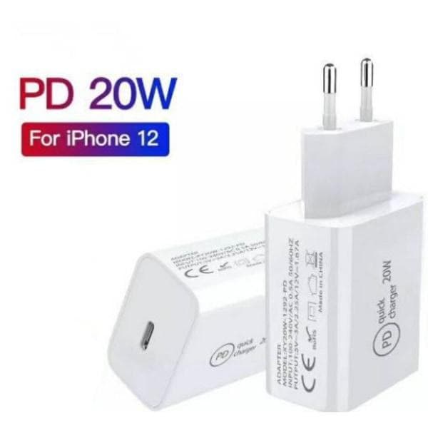iPhone charger for Apple 11/12 USB-C power adapter 20W PD White