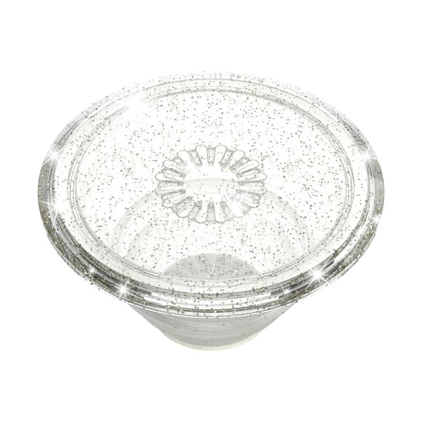 POPSOCKETS Kirkas Glitter Silver Irrotettava kahva jalustatoiminnolla