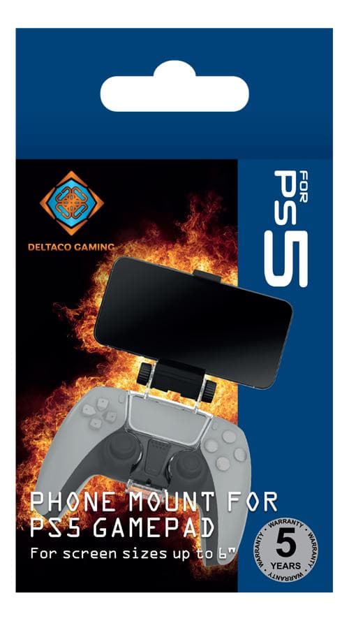 DELTACO GAMING Smartphone-holder til PS5 Controller, sort