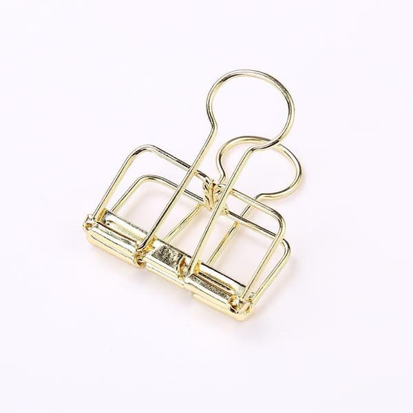 3 Pcs Hollow Metal Binder Clips Home Office Paper Holder Medium - Mixed Colours
