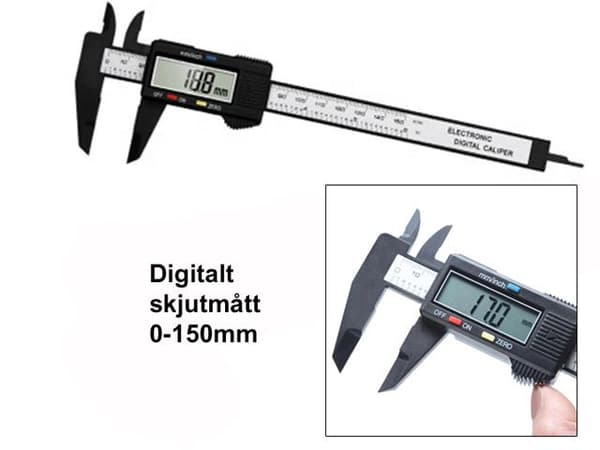 Skjutmått 0-150mm  inkl. batteri