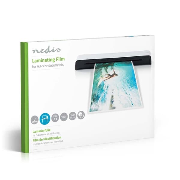 Nedis Laminerings film | A3 | Tjocklek: 100 µm | Packad per: 100 st. | Plast | Transparent