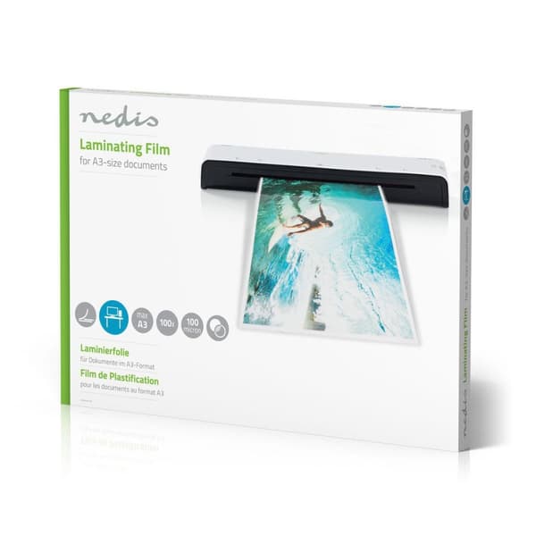 Nedis Laminerings film | A3 | Tjocklek: 100 µm | Packad per: 100 st. | Plast | Transparent
