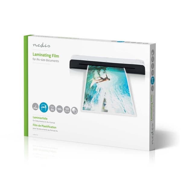 Nedis Laminerings film | A4 | Tjocklek: 100 µm | Packad per: 100 st. | Plast | Transparent