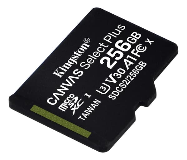 Kingston 256GB micSDXC Canvas Select Plus 100R A1 C10 1-pack w/o ADP
